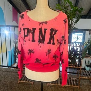 Pink by Victoria’s Secret pink palm tree summer sweatshirt XS